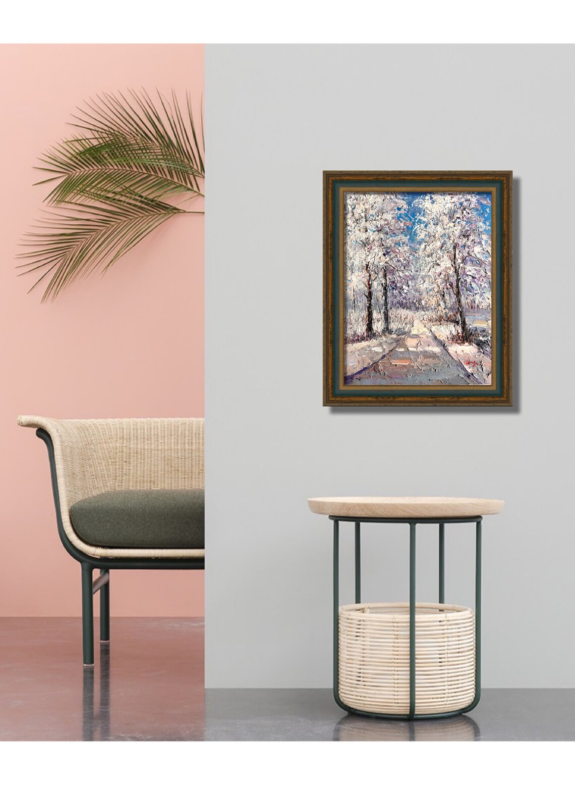 Oil Painting Original Landscape Oil Painting Impression Snow Oil Painting Home Decoration 12 Inches 16 Inches Boho Wall Decor Home Decor