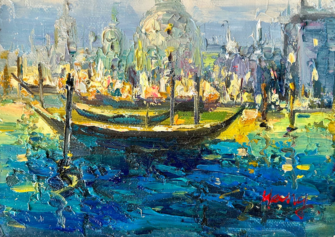 Venice Grand Canal Gondolas Salute Basilica Sunset View Poster - Image 2