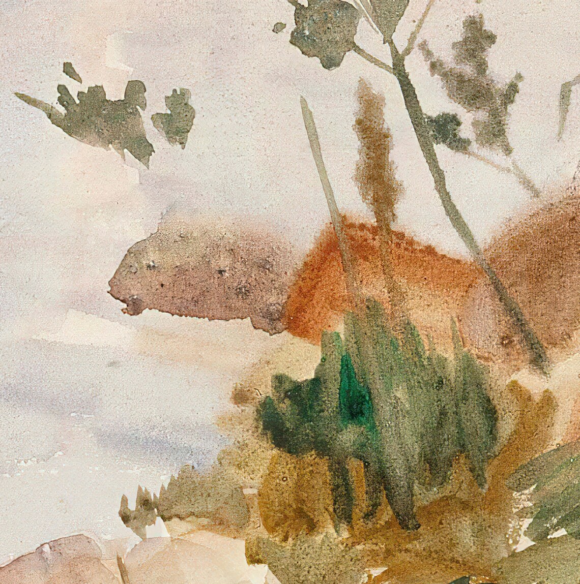 Abstract Watercolor Coastal Landscape Art Print - Image 3