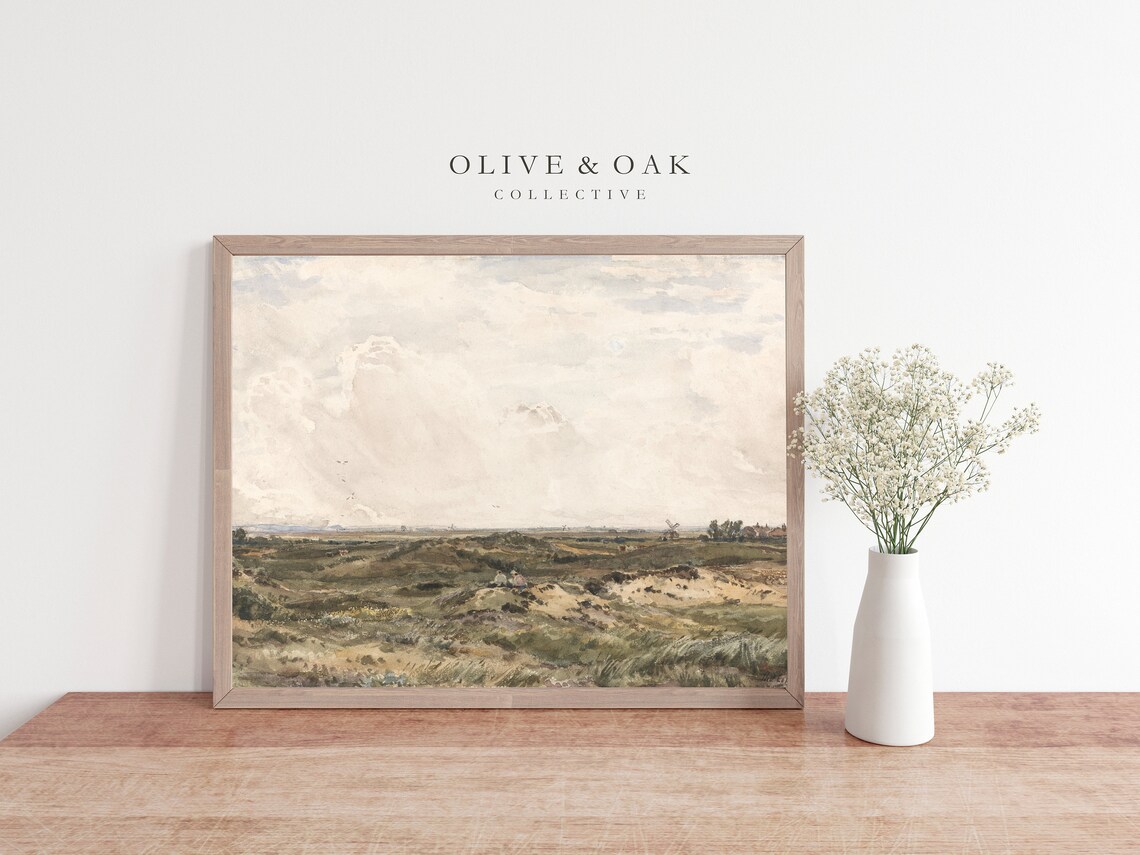 Vintage Landscape Painting, Country Farmhouse Art Print - Image 4
