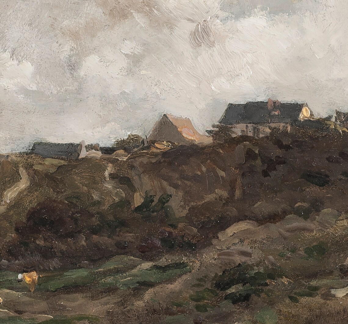 Moody Coastal Farmhouse Vintage Landscape Poster Print - Image 4