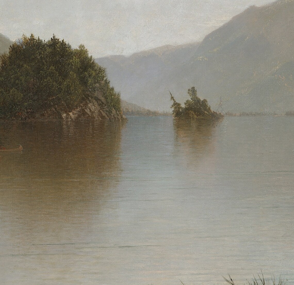 Vintage Lake Painting, Rustic Decor Art Print - Image 3