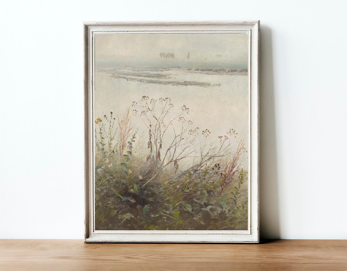 Muted Landscape Painting, Vintage Nature Art Print - Image 3