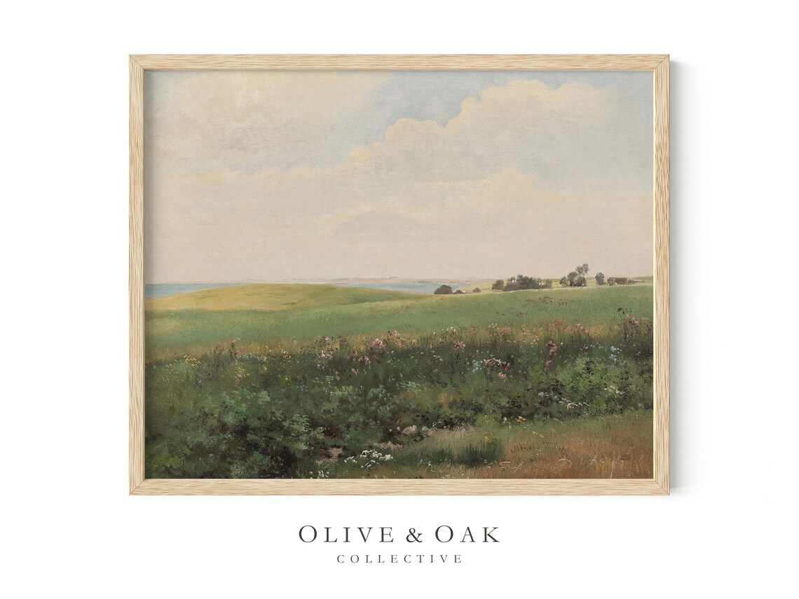 Meadow Landscape Painting, French Country Decor - Image 4
