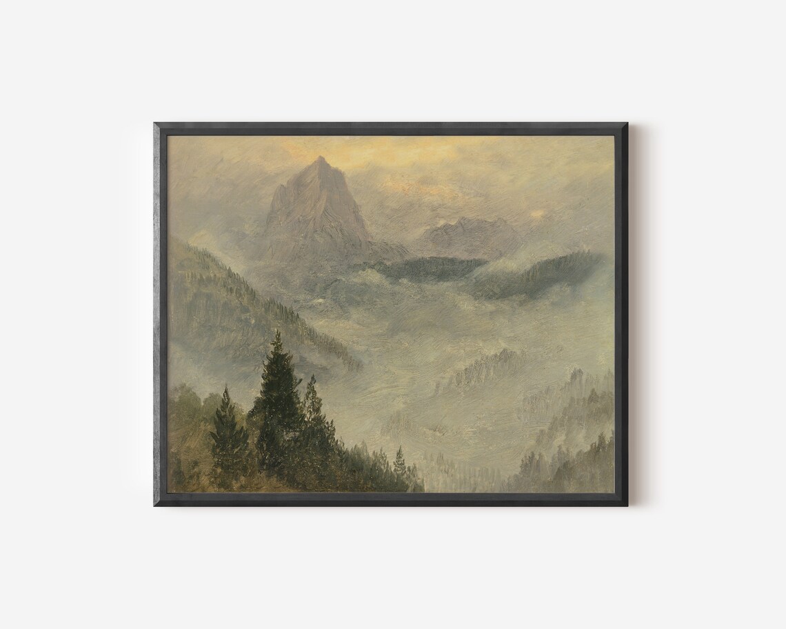 Rustic Mountain Landscape Painting for Cabin Decor - Image 4