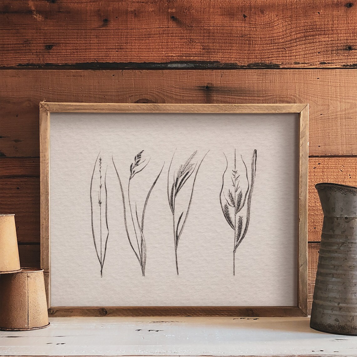 Neutral Vintage Botanical Drawing Art Print - Image 4