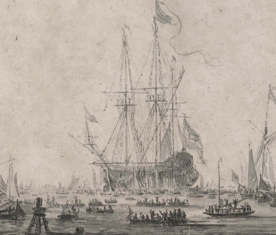 Harbor Sketch Vintage Boat Drawing, Art Print - Image 3