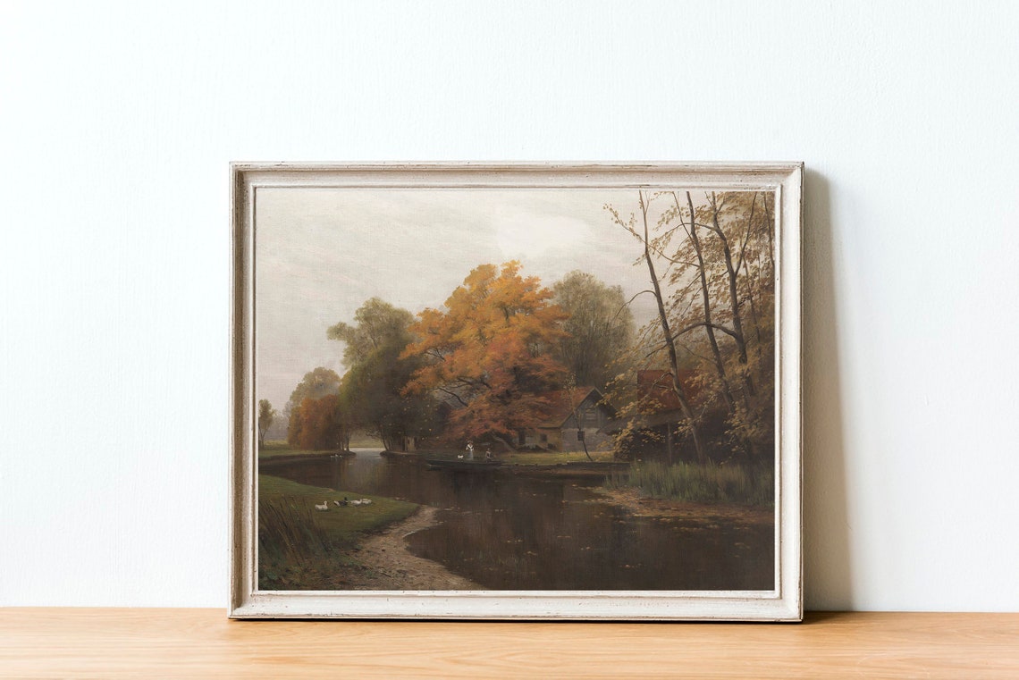 Autumn Landscape Painting, Vintage Art Print - Image 2