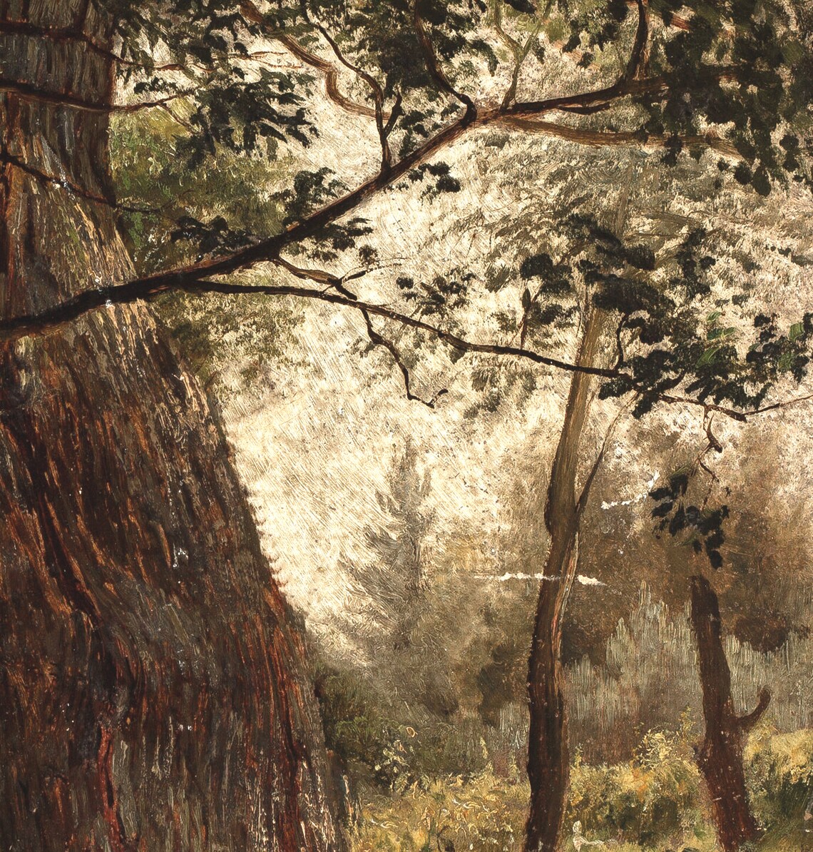 Vintage Landscape Tree Oil Painting, Art Print - Image 3