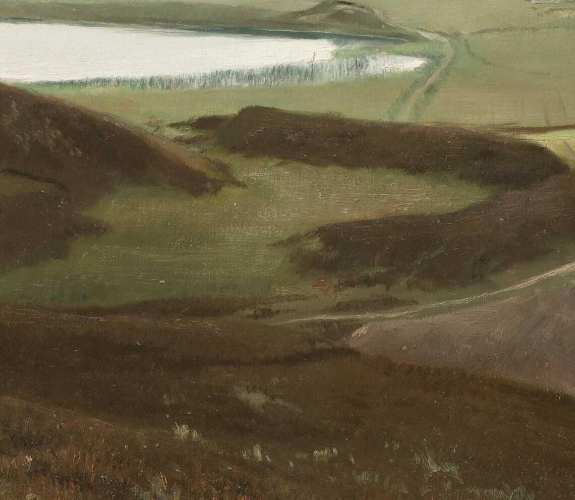 Earth Tone Landscape Painting, Moody Vintage Print - Image 3