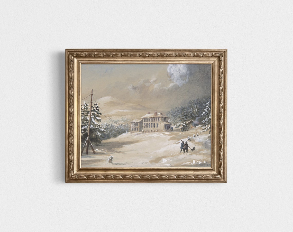 Winter Landscape - Vintage Tree Art - Image 2