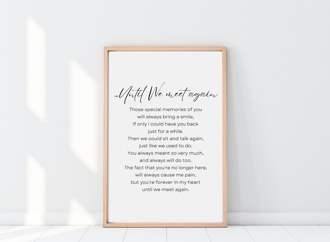 Until We Meet Again Elegant Minimalist Memorial Verse Poster - Image 2