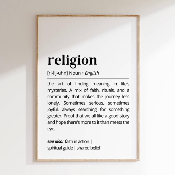 Religion Dictionary Definition Poster Faith Hope Meaning Gift