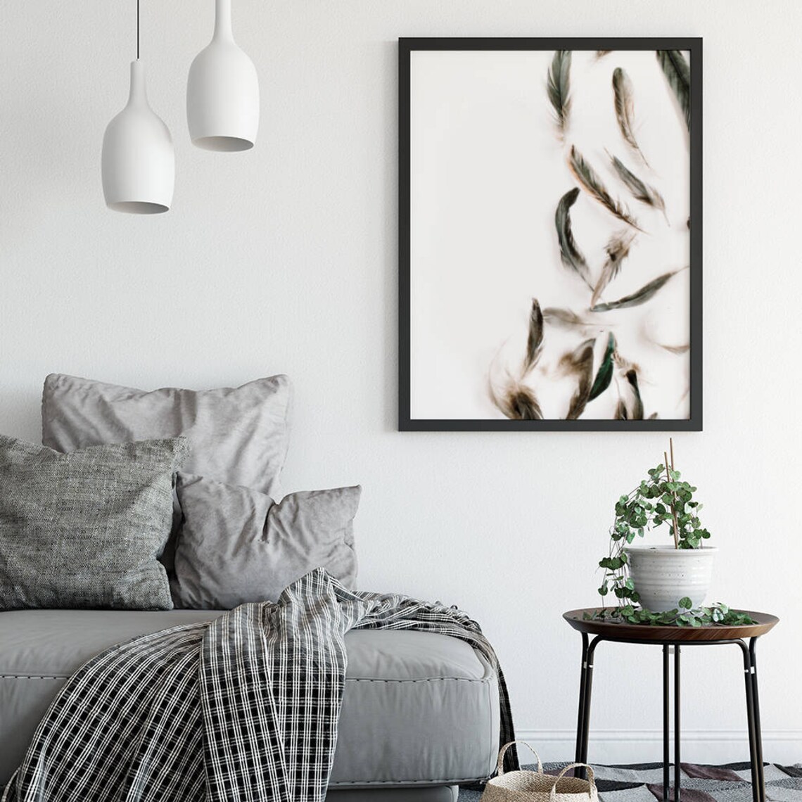 Feather Drop Poster, Scandinavian Minimalist Modern Art - Image 3