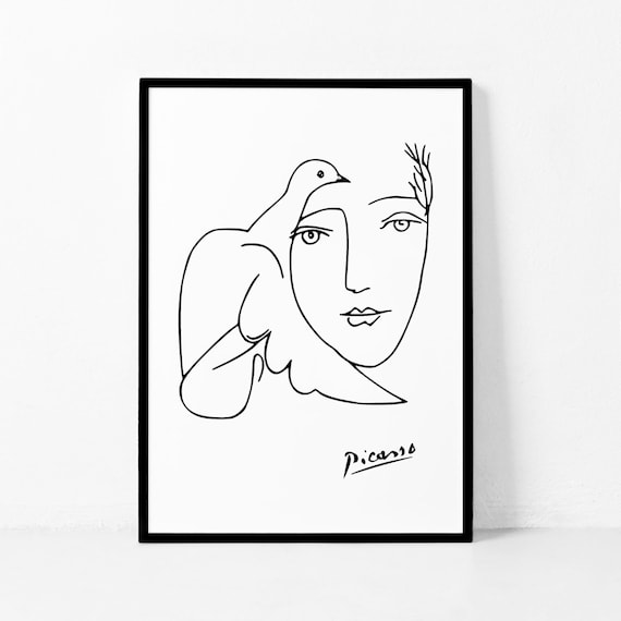 Picasso Art Sketch Print Picasso Poster Figurative Drawing Modern Minimalist Female Sketch Art Picasso Girl Face Sketch Picasso Art