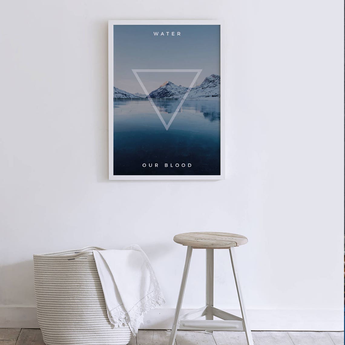 Water Our Blood Frozen Lake Snow Mountain Art Element Poster - Image 3