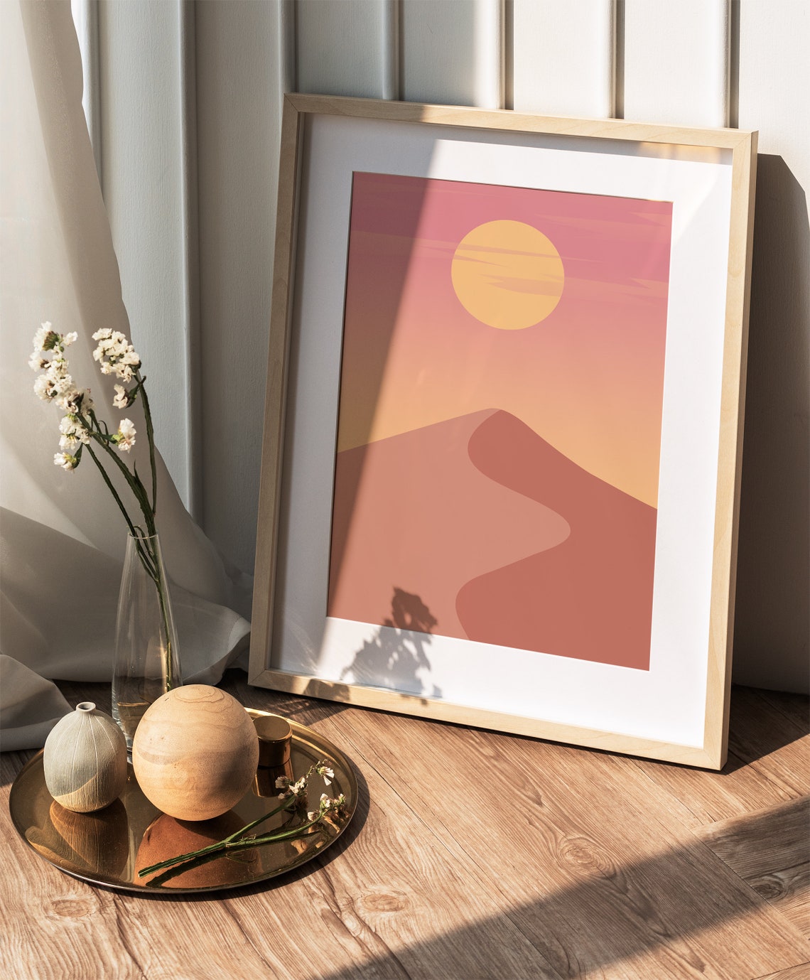Desert Sunset Sun Dunes Gradient Warm Minimalist Boho Wall Art - Image 2
