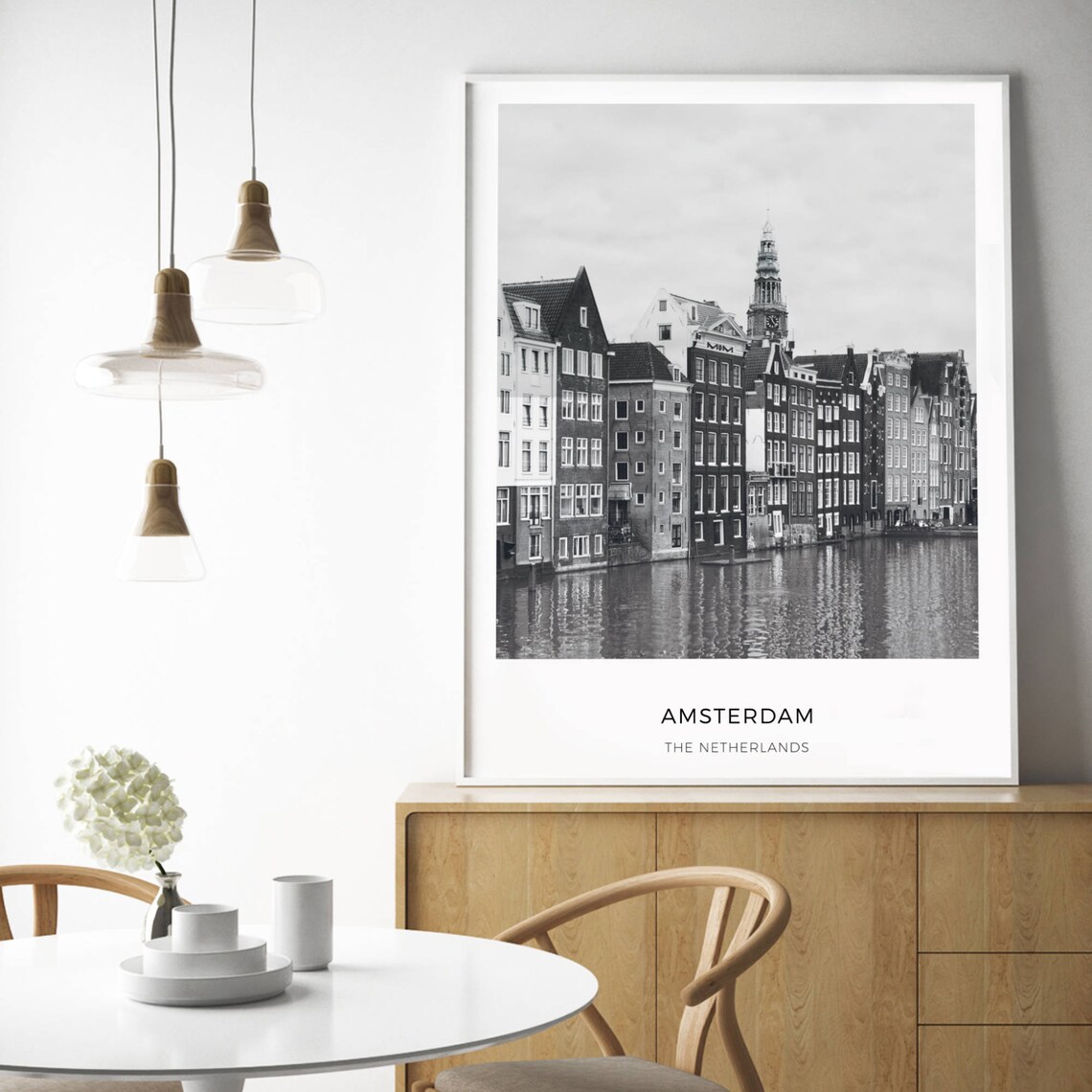 Amsterdam Travel Poster, Netherlands City Coordinates - Image 3