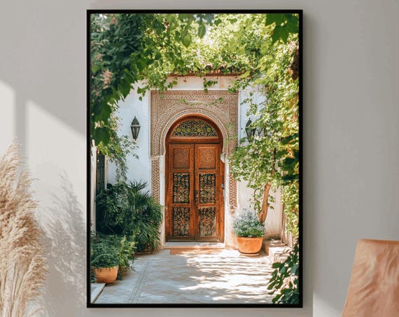 Moroccan Door Art Cultural Poster Riad Entrance Print Classic Door Design Cultural Heritage Art Historic Architecture