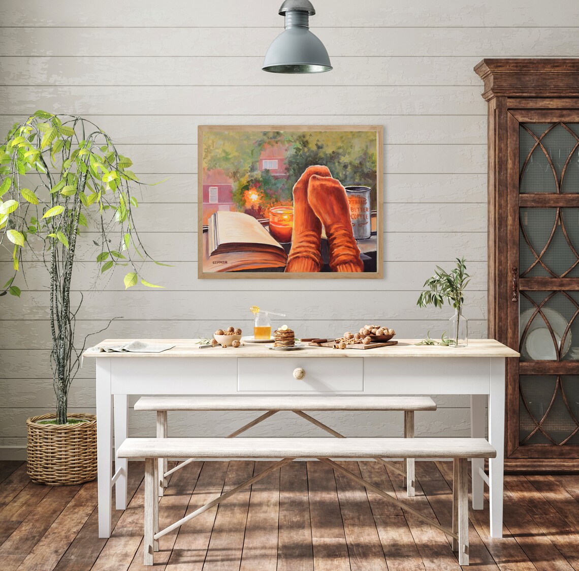 Coffee Still Life Painting, Autumn Morning Art Print - Image 5