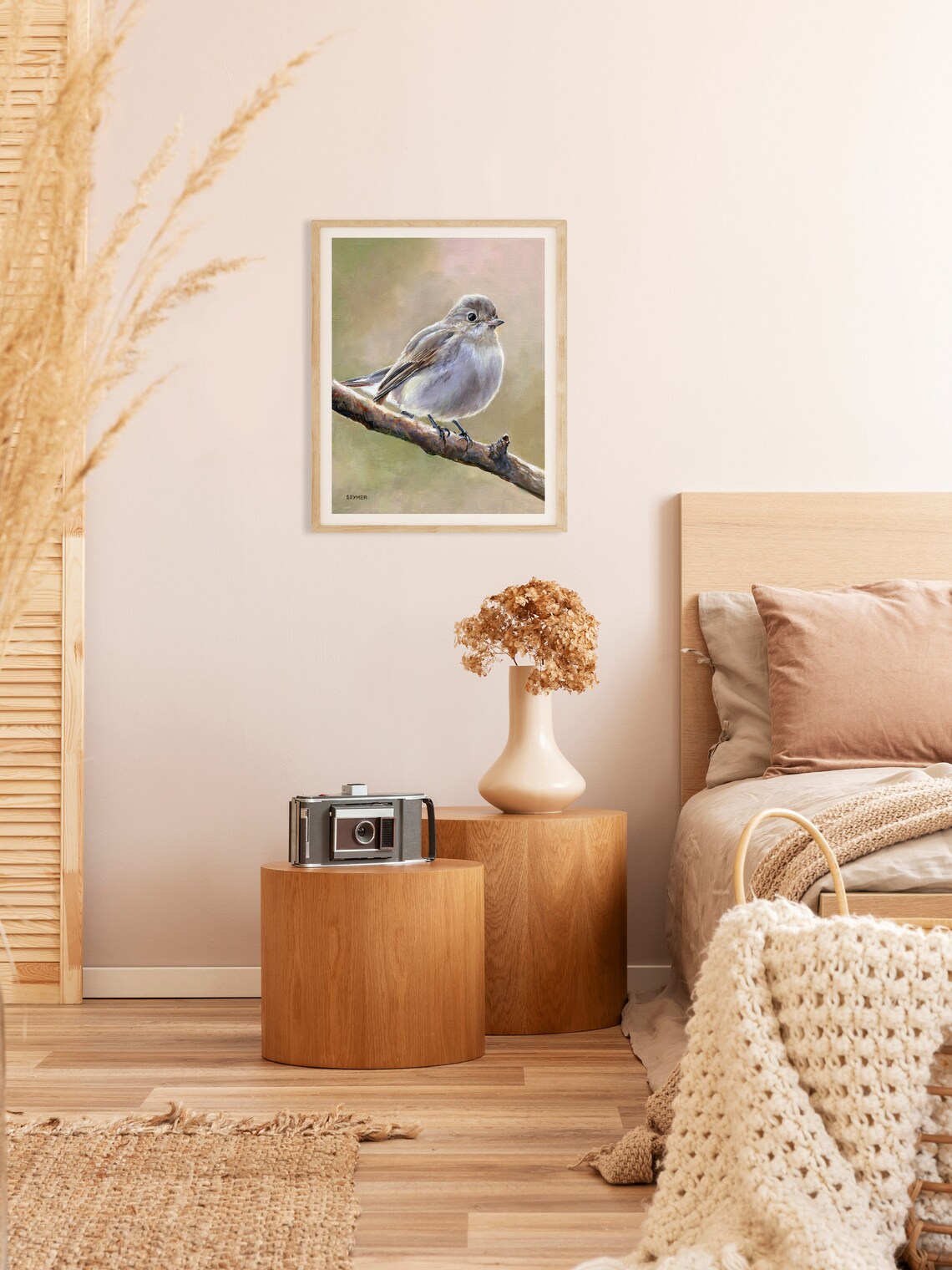 Gray Flycatcher Bird, Vintage Farmhouse Art Print - Image 3