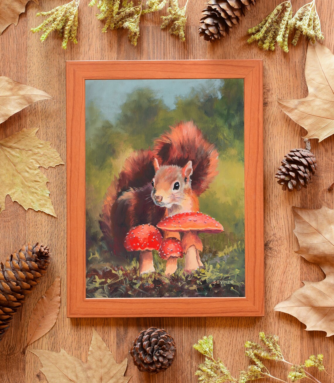 Squirrel Painting, Cottagecore Autumn Wildlife Art - Image 4