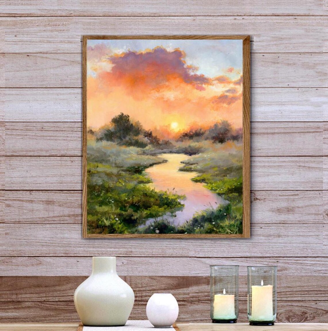 River Reflections, Sunset Country Landscape Art Print