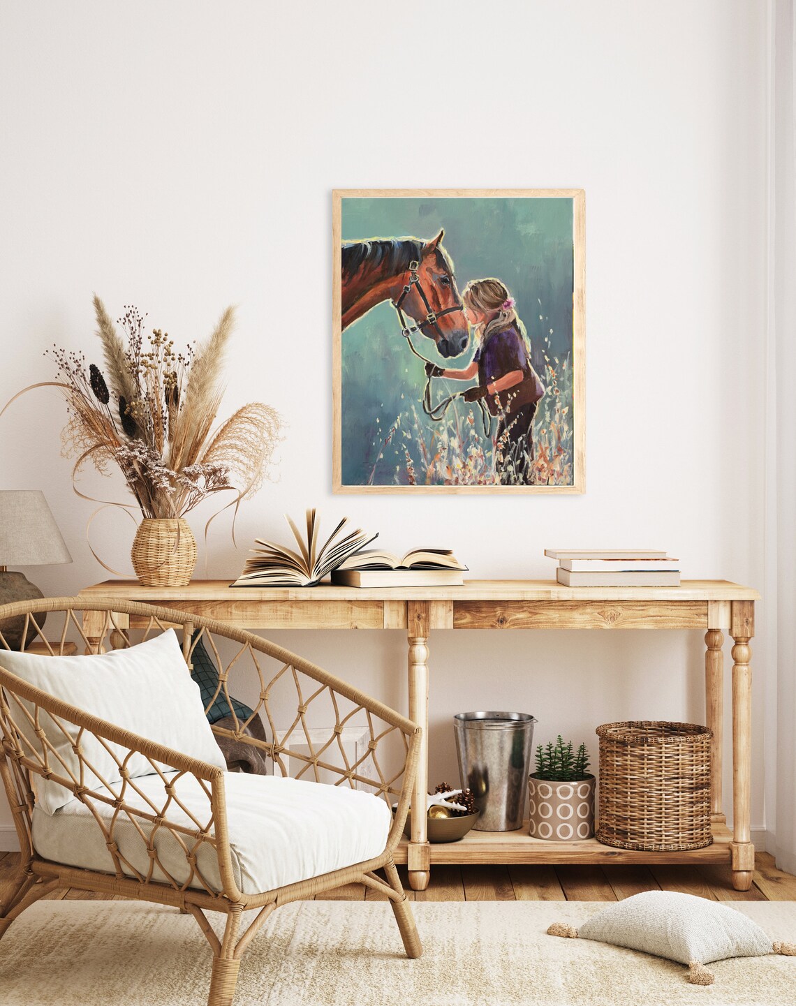 Horse Woman Western Art Print, Southwestern Decor - Image 2