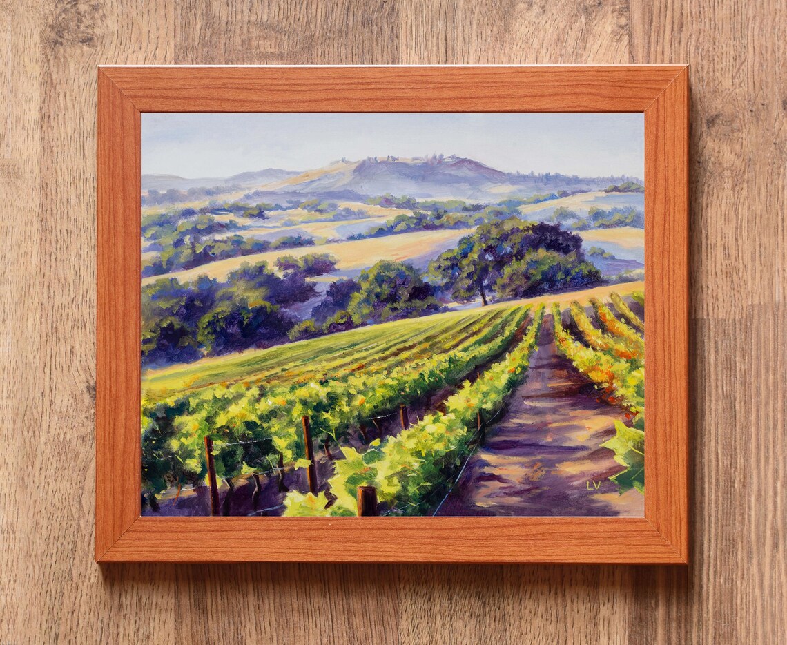 Sonoma Landscape Impressionist Wine Cellar Art Print - Image 3