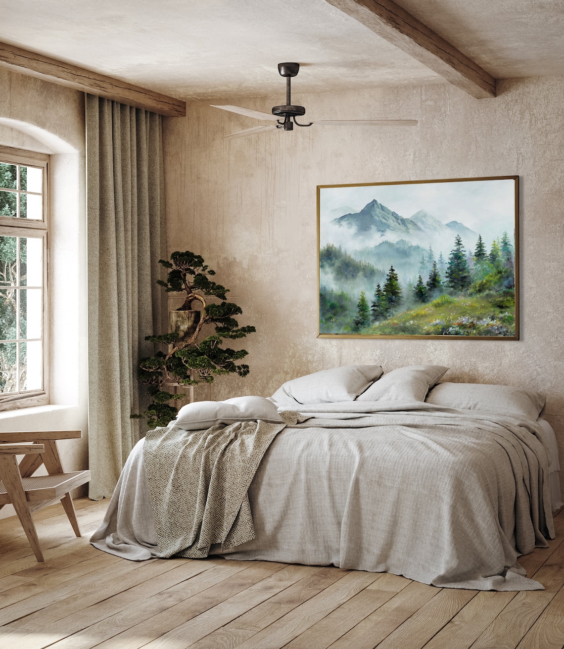 Misty Mountains Pine Trees Art Print, Washington Wilderness - Image 5