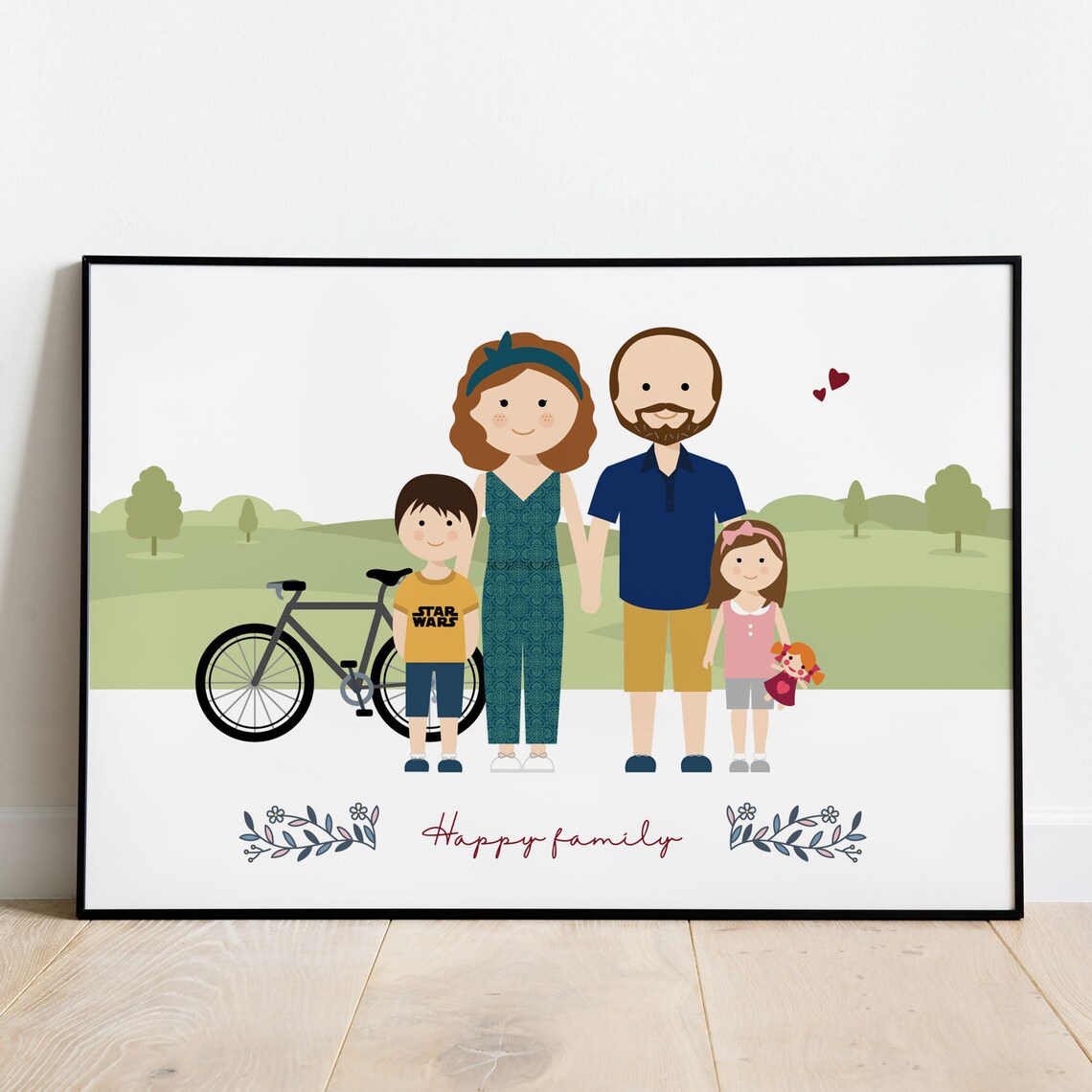 Custom Family Portrait Illustration, Personalized Art Print - Image 3