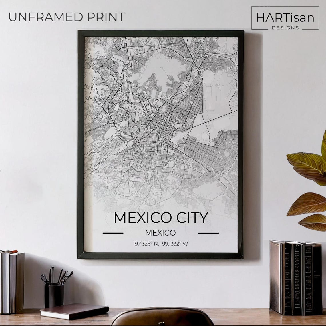 Mexico City Mexico Street Map Gradient Art Travel Gift Poster
