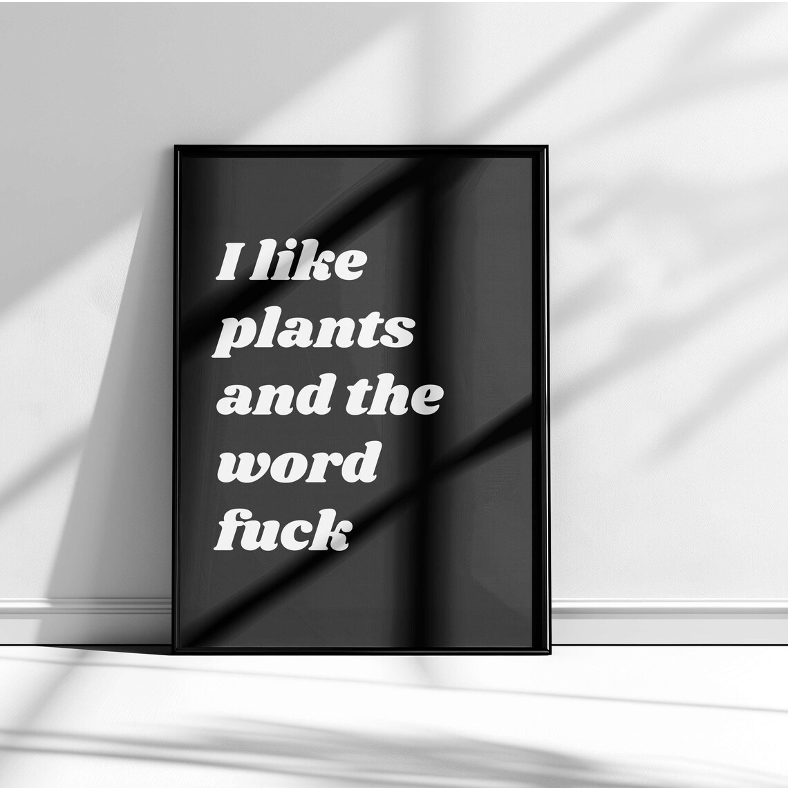 I Like Plants and the Word Fuck Sage Green Retro Humor Poster - Image 5