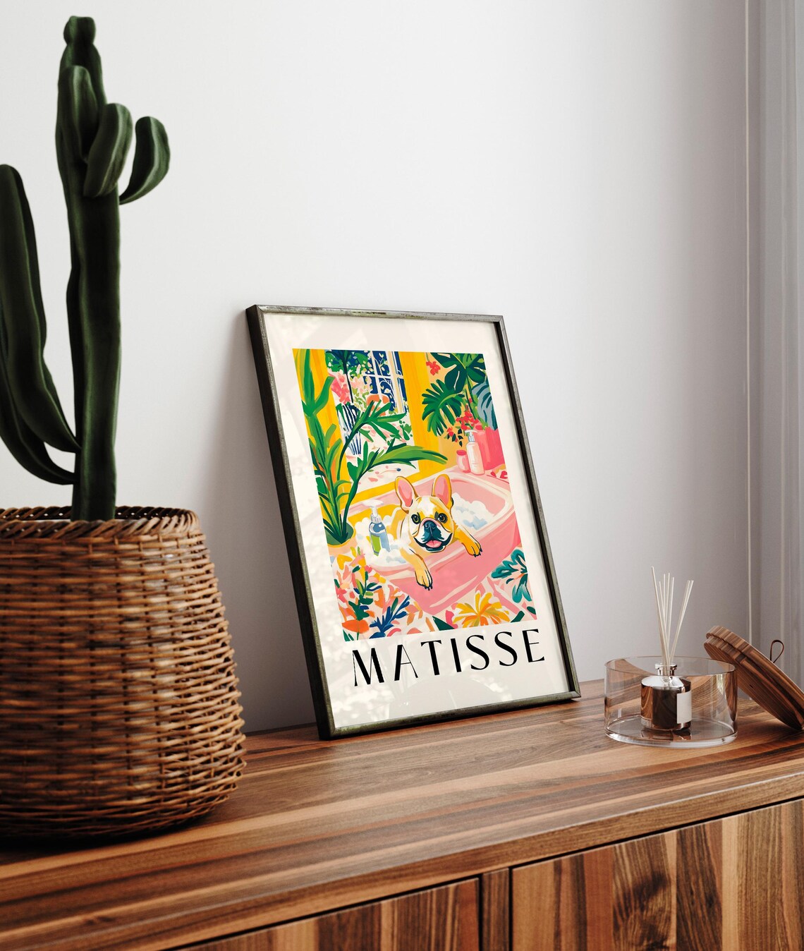 French Bulldog in Bathtub, Matisse-Inspired Poster - Image 4