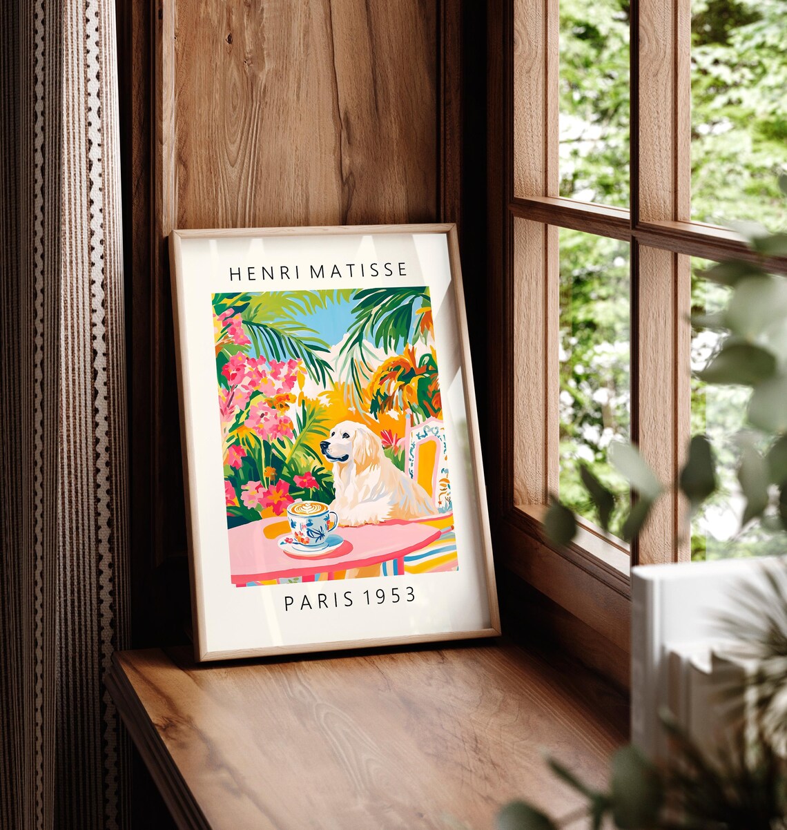 Great Pyrenees Coffee Print, Matisse-Inspired Maximalist - Image 3