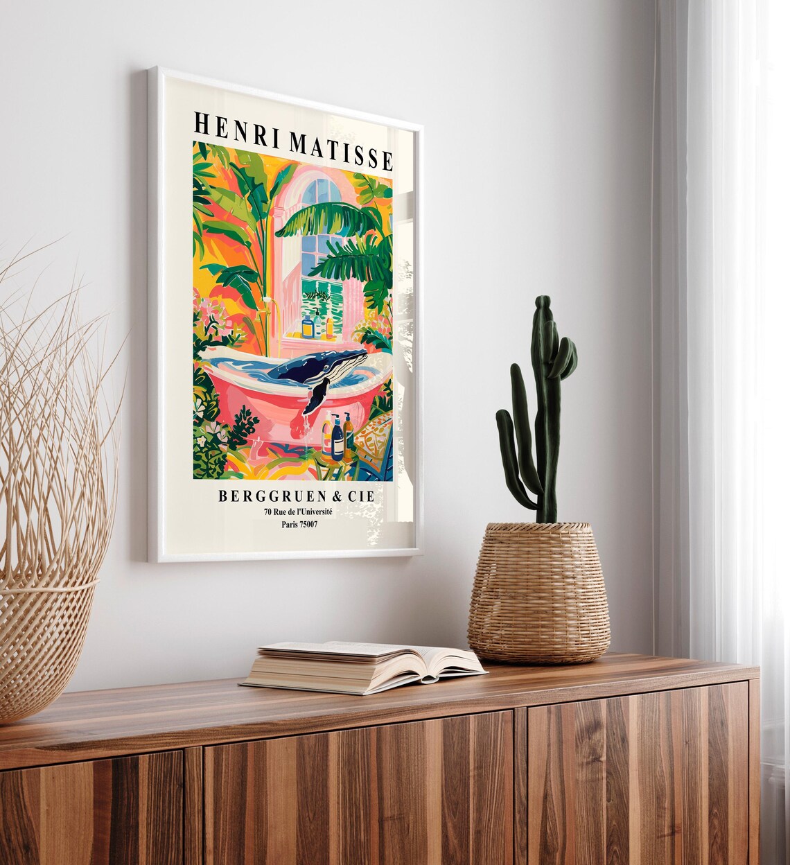 Humpback Whale In Bathtub, Matisse-Inspired Art Print - Image 4