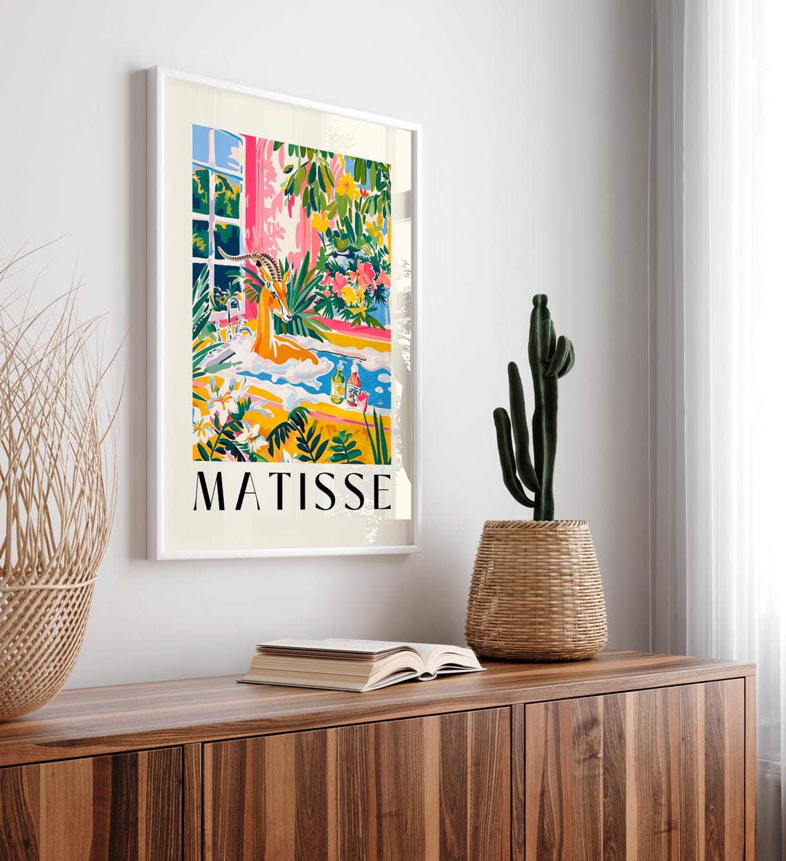 Henri Matisse Style Gazelle Sunny Tropical Bubble Bath Poster - Image 5
