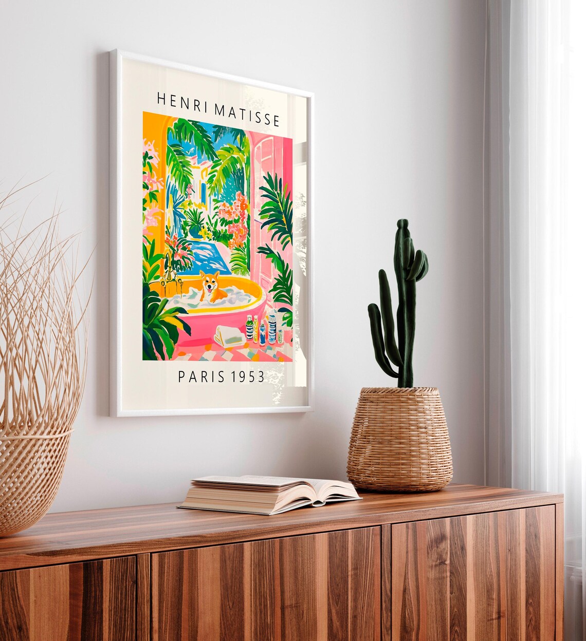 Shiba Inu, Matisse-Inspired Mid-Century Art Print - Image 5
