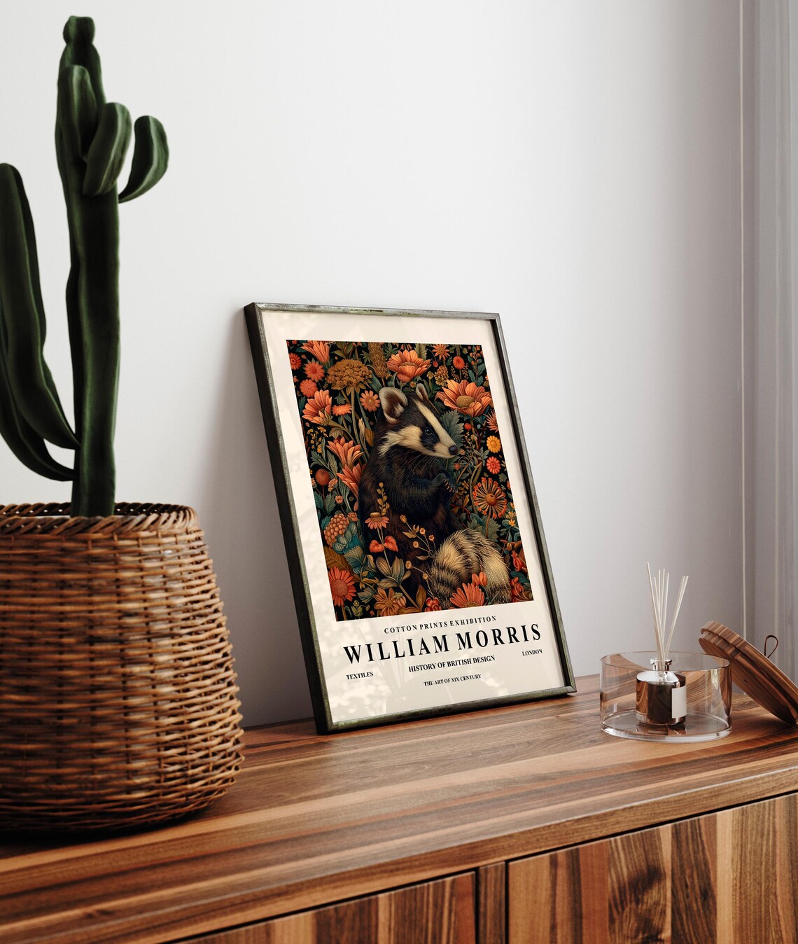 William Morris Skunk Botanical Bathroom Art Print - Image 3
