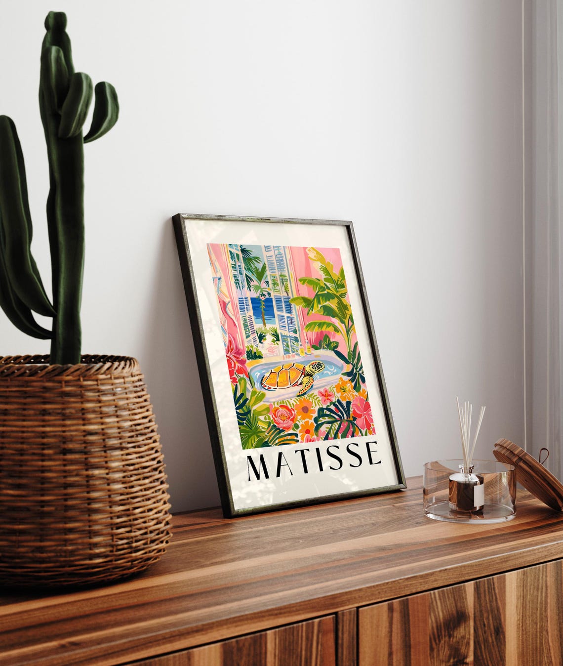 Matisse Style Sea Turtle Bubble Bath Tropical Ocean View Poster - Image 3