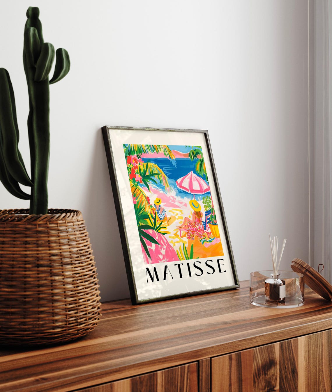Matisse Style Two Women Relaxing on Tropical Beach Summer Art Poster - Image 3