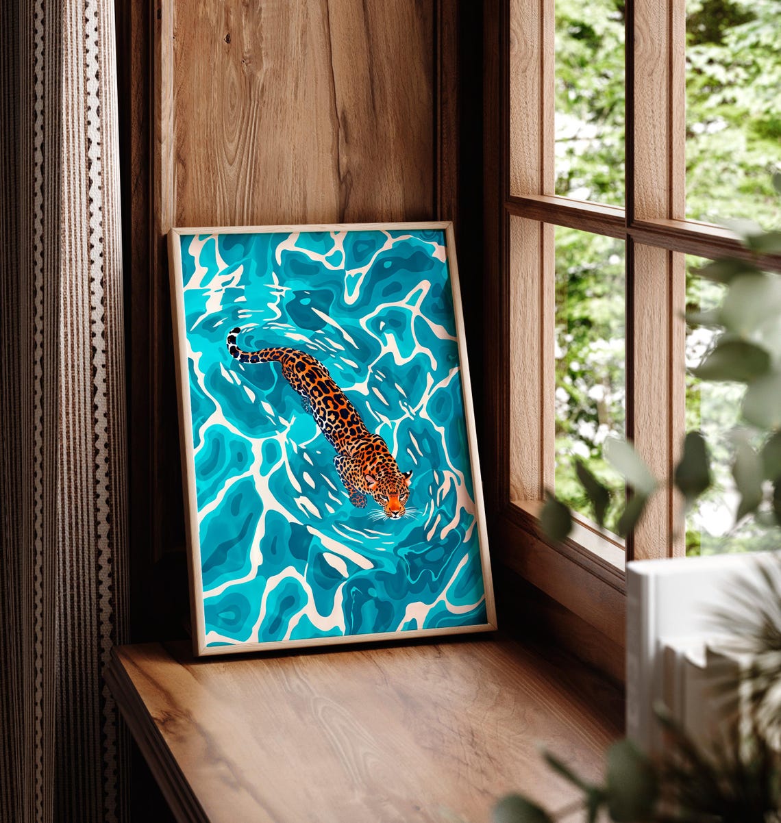 Leopard Poster Tropical Wall Decor Animal Art Print Safari Decor Ocean Wall Art - Image 6