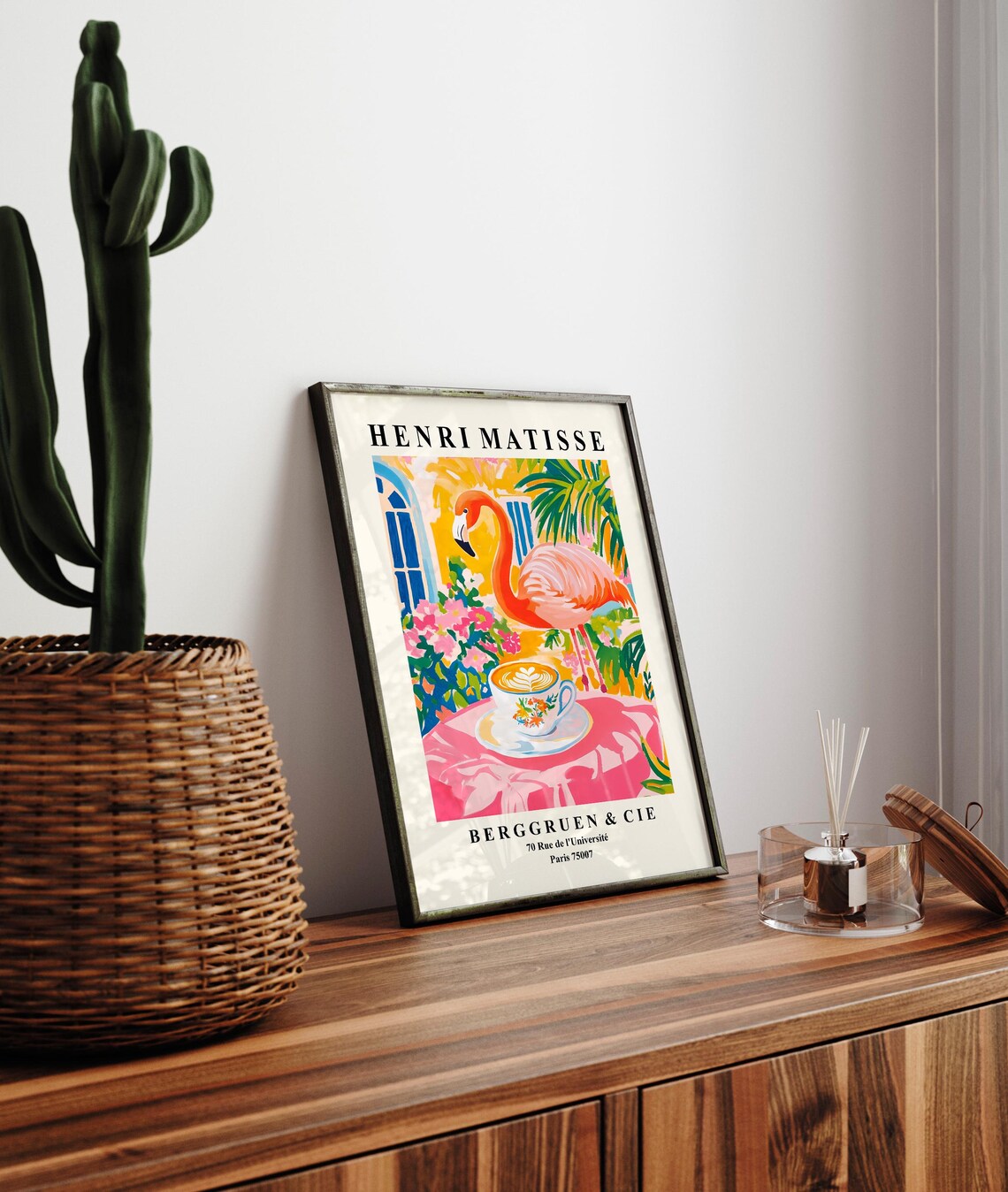 Henri Matisse Style Flamingo Latte Cup Pink Tropical Berggruen Poster - Image 3
