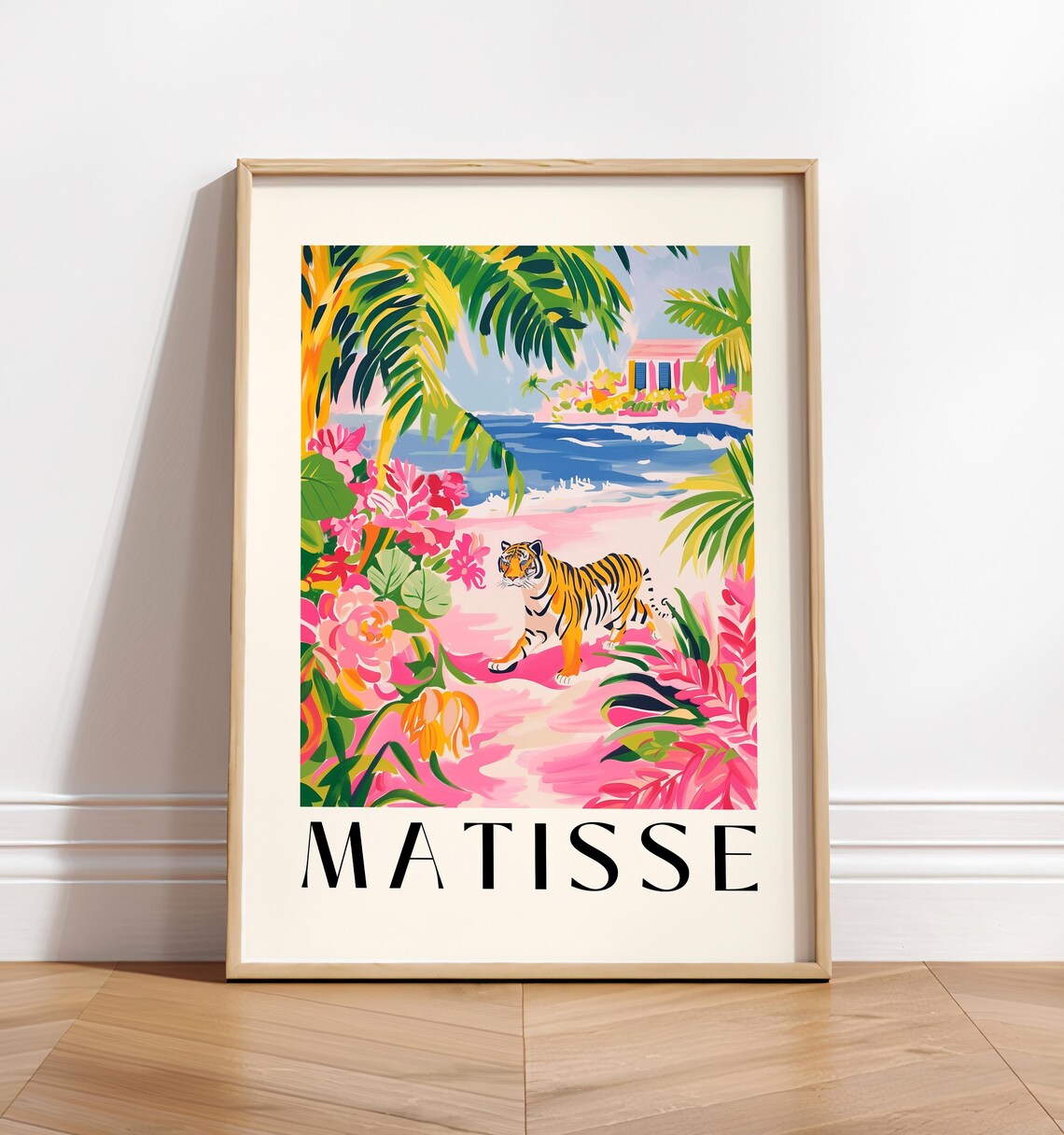 Tiger Art Print, Matisse-Inspired Mid-Century Decor