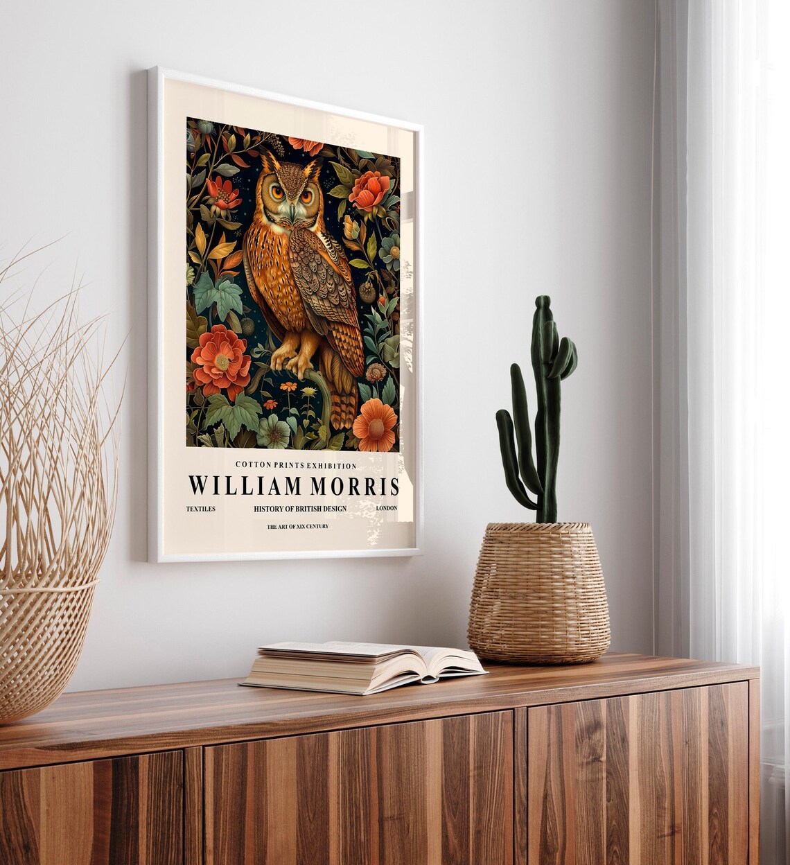 Great Horned Owl Botanical Print, Dark Cottagecore - Image 4