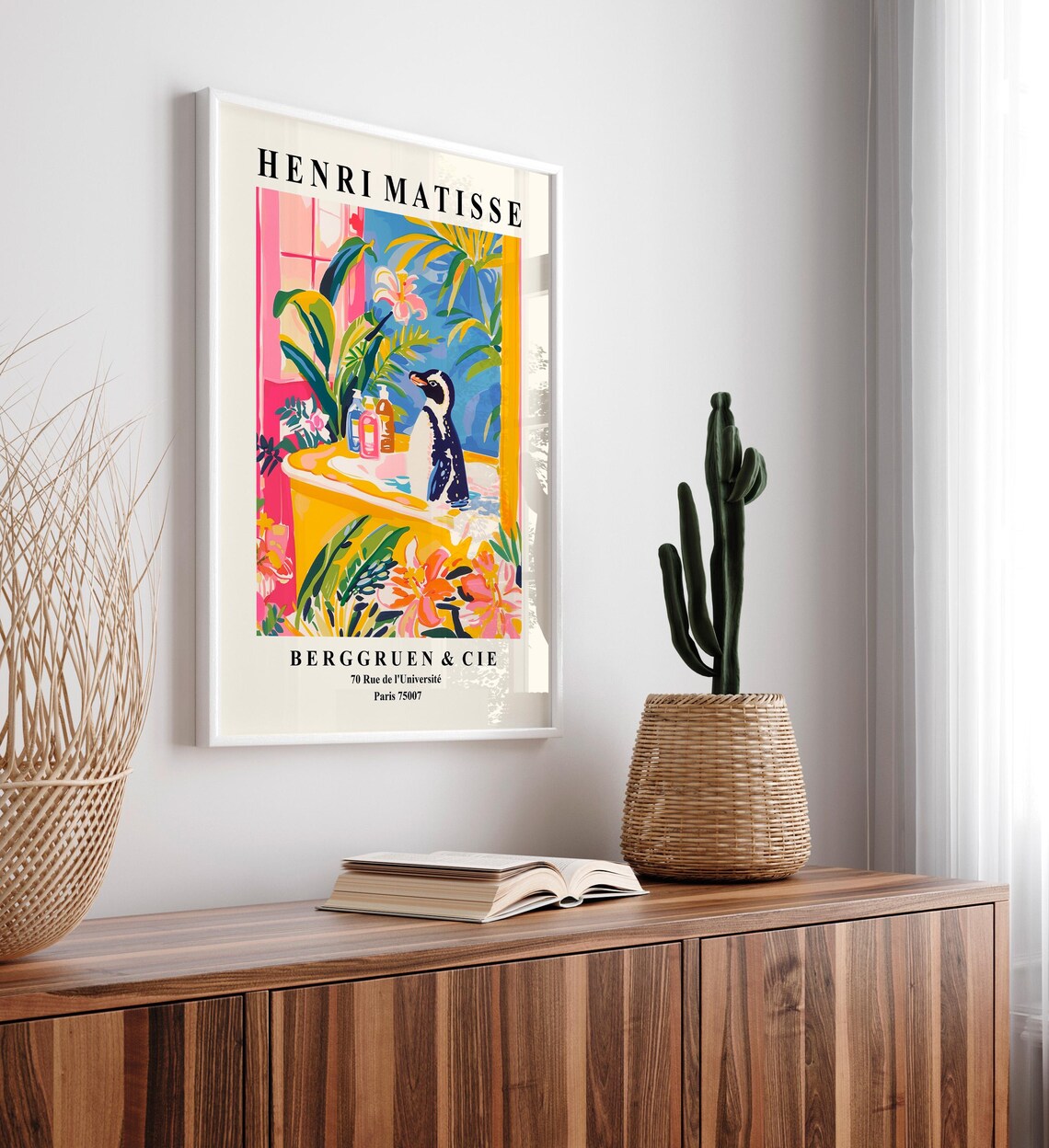 Penguin in Bathtub Matisse-Inspired Poster Print - Image 5
