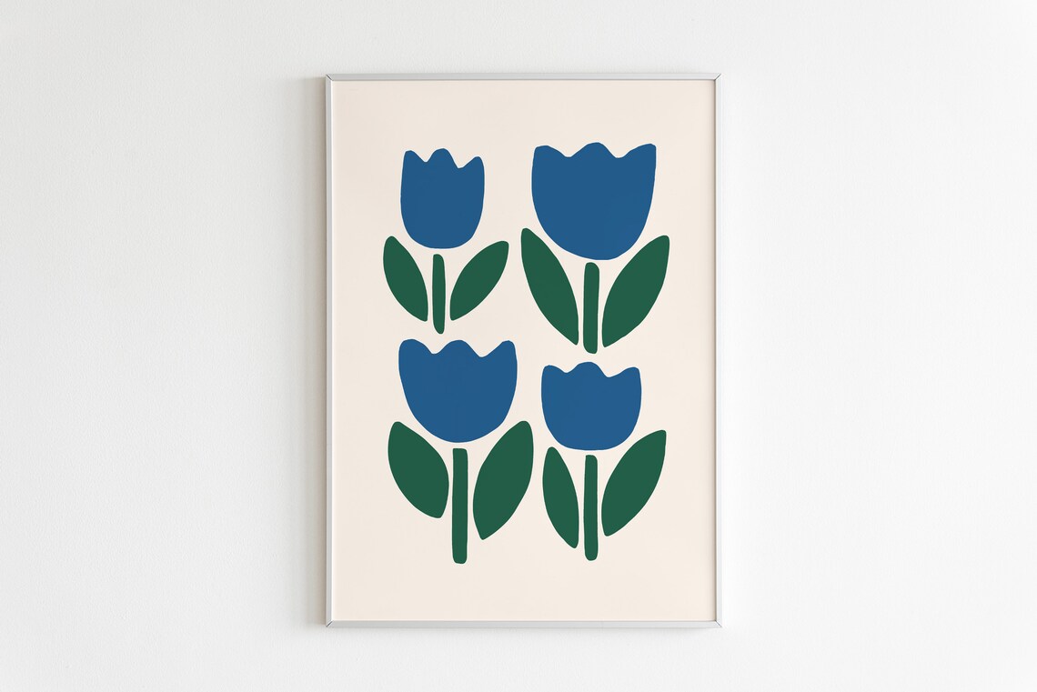 Chunky Tulip Art Print, Botanical Floral Wall Art - Image 4