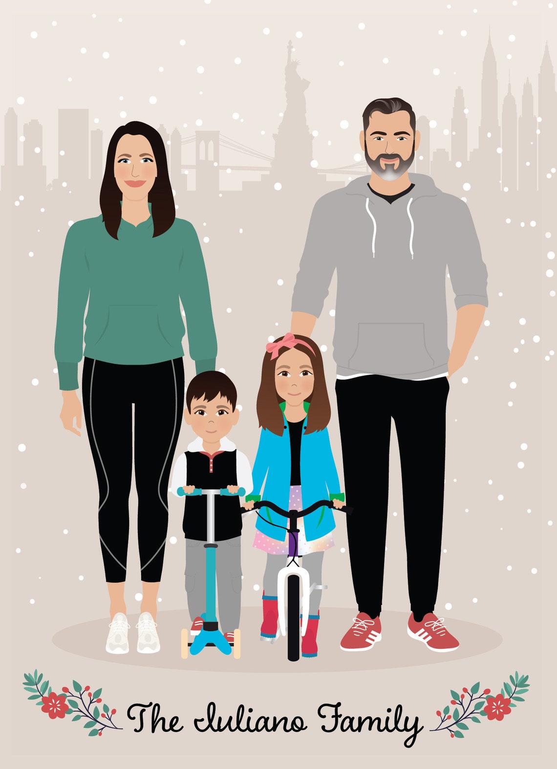 Custom Family Portrait, Christmas Gift - Image 4