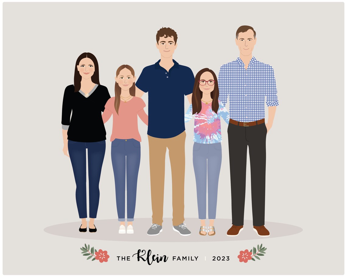 Custom Family Portrait Drawing, Personalized Gift - Image 5