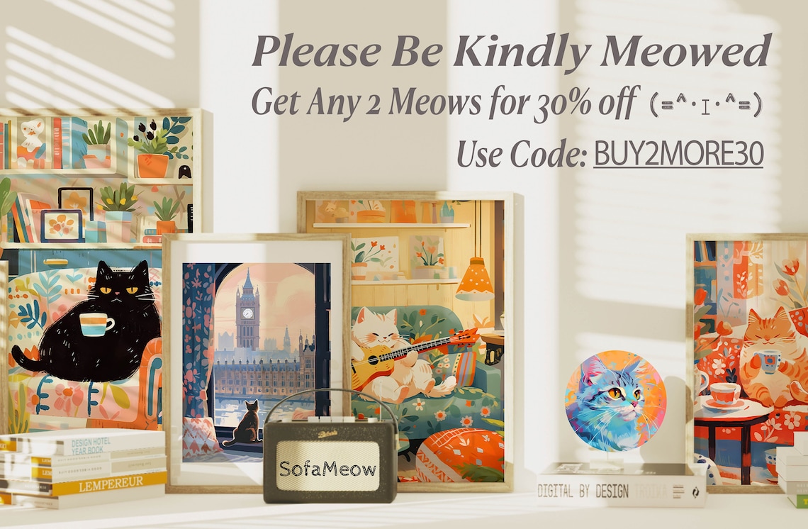 Cozy Tabby Cat Poster, Cat Wall Art for Cat Lovers - Image 2